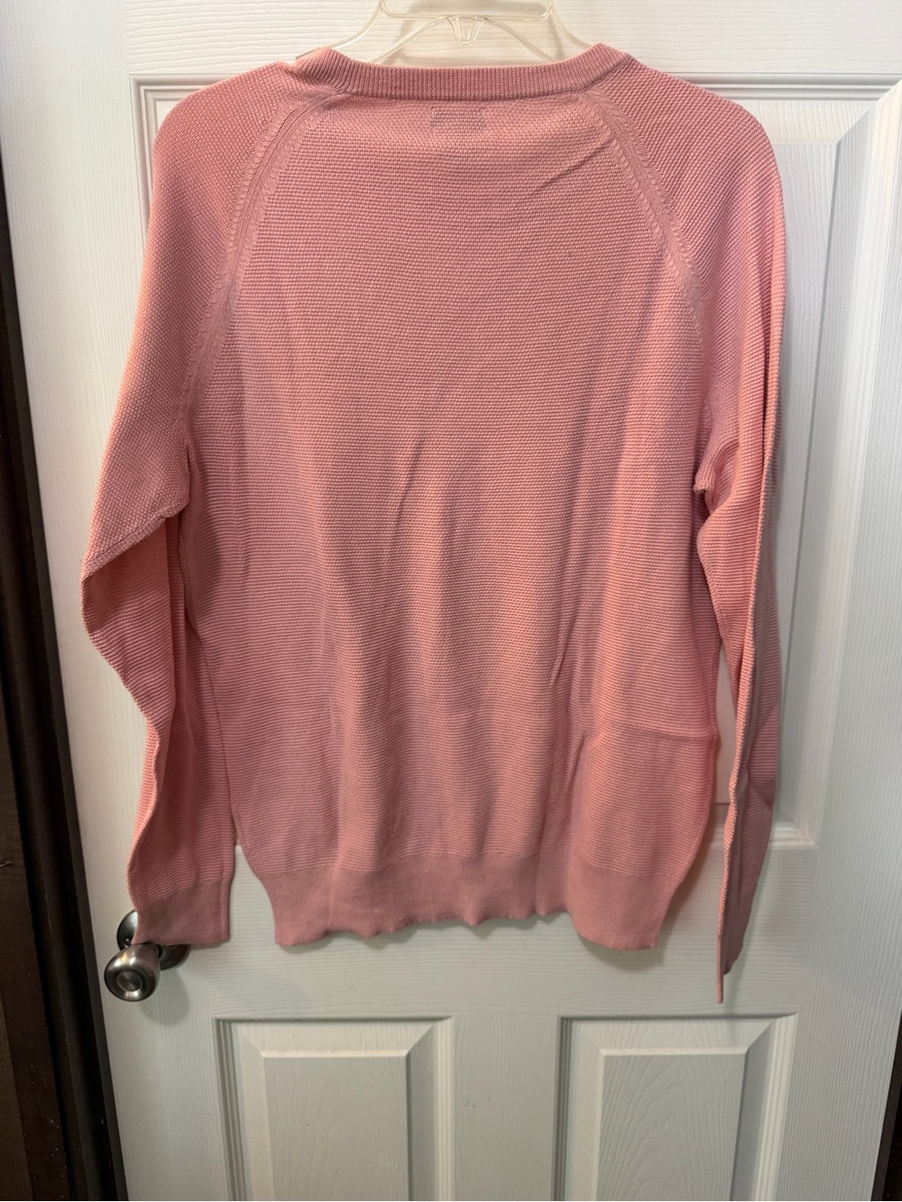 NWT J. Crew Women's Pink Crewneck Cotton Subtle Waffle Knit Sweater Sz M - Picture 3 of 4